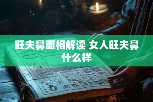 旺夫鼻面相解读 女人旺夫鼻什么样