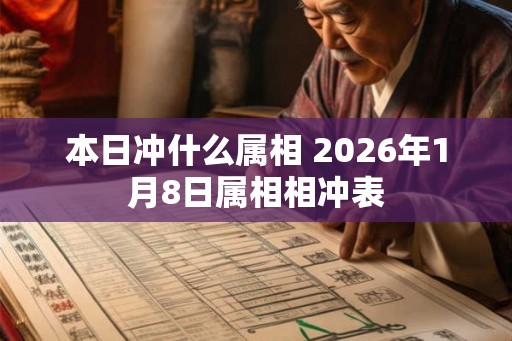 本日冲什么属相 2026年1月8日属相相冲表