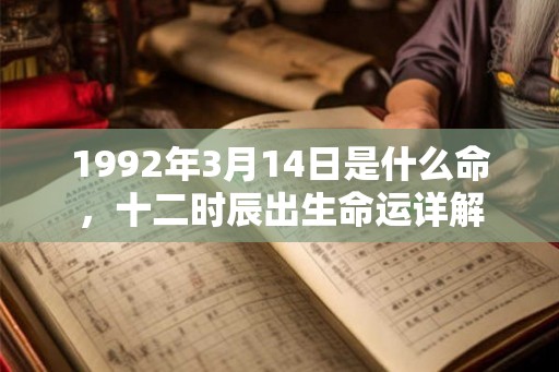 1992年3月14日是什么命，十二时辰出生命运详解