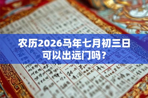 农历2026马年七月初三日可以出远门吗？