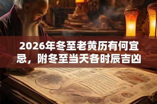 2026年冬至老黄历有何宜忌，附冬至当天各时辰吉凶一览表