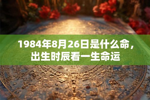 1984年8月26日是什么命，出生时辰看一生命运
