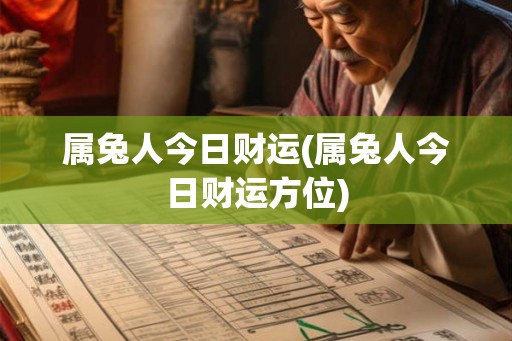 属兔人今日财运(属兔人今日财运方位)