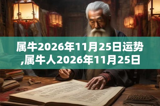 属牛2026年11月25日运势,属牛人2026年11月25日财运,生肖牛2026年11月25日运势