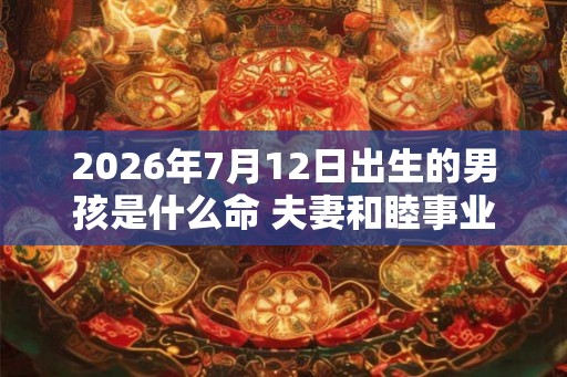2026年7月12日出生的男孩是什么命 夫妻和睦事业顺利 2026年7月12日出生的男孩是什么命 夫妻和睦事业顺利