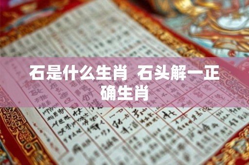 石是什么生肖  石头解一正确生肖