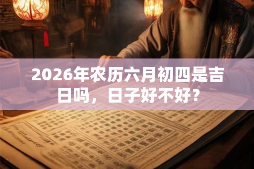 2026年农历六月初四是吉日吗，日子好不好？