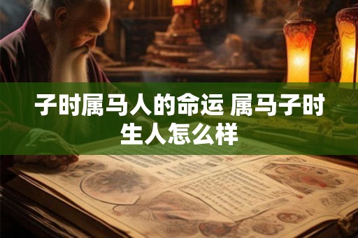 子时属马人的命运 属马子时生人怎么样