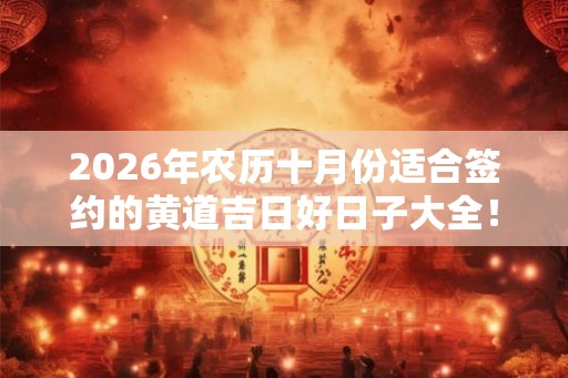 2026年农历十月份适合签约的黄道吉日好日子大全！