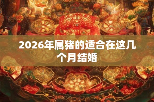 2026年属猪的适合在这几个月结婚