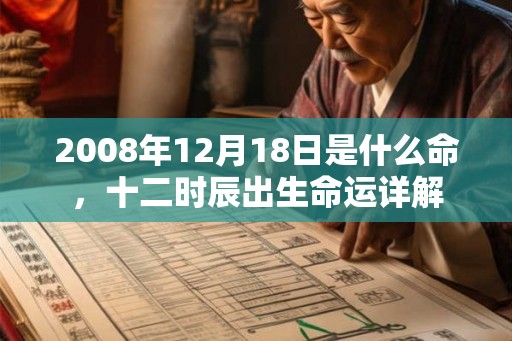 2008年12月18日是什么命，十二时辰出生命运详解