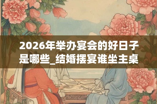 2026年举办宴会的好日子是哪些_结婚摆宴谁坐主桌