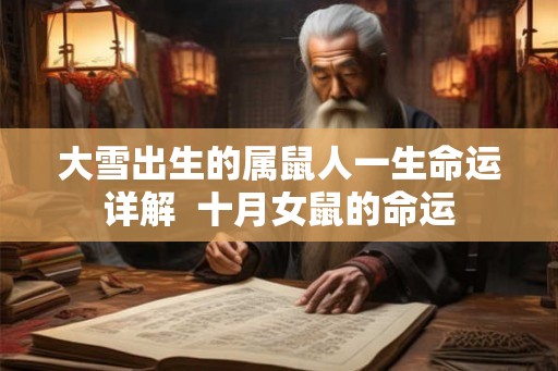 大雪出生的属鼠人一生命运详解  十月女鼠的命运
