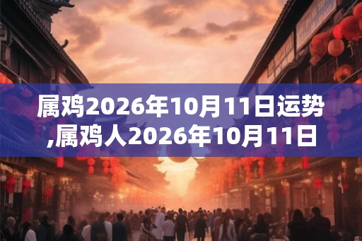 属鸡2026年10月11日运势,属鸡人2026年10月11日财运,生肖鸡2026年10月11日运势