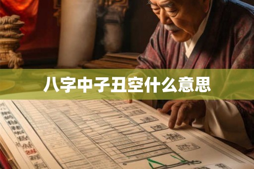 八字中子丑空什么意思