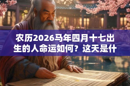 农历2026马年四月十七出生的人命运如何?这天是什么星座? 农历2026马年四月十七出生的人命运如何?这天是什么星座?