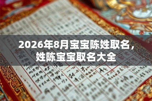 2026年8月宝宝陈姓取名，姓陈宝宝取名大全