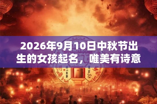 2026年9月10日中秋节出生的女孩起名，唯美有诗意的名字