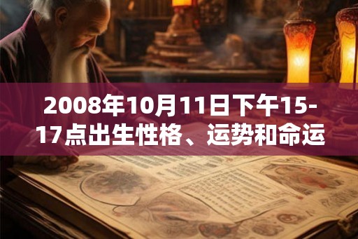 2008年10月11日下午15-17点出生性格、运势和命运 2008年10月11日下午15-17点出生性格、运势和命运