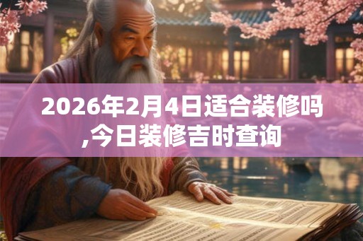 2026年2月4日适合装修吗,今日装修吉时查询