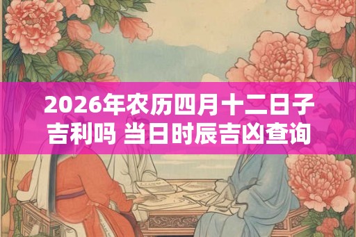 2026年农历四月十二日子吉利吗 当日时辰吉凶查询 2026年农历四月十二日子吉利吗 当日时辰吉凶查询