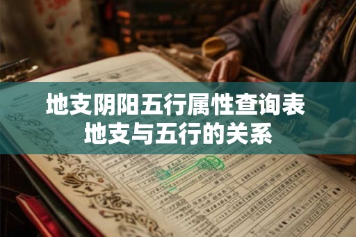 地支阴阳五行属性查询表 地支与五行的关系