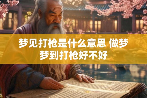 梦见打枪是什么意思 做梦梦到打枪好不好