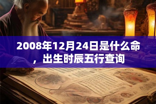 2008年12月24日是什么命,出生时辰五行查询 2008年12月24日是什么命,出生时辰五行查询