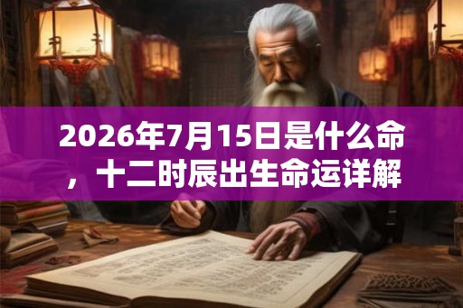 2026年7月15日是什么命，十二时辰出生命运详解