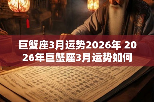 巨蟹座3月运势2026年 2026年巨蟹座3月运势如何