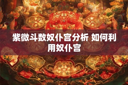 紫微斗数奴仆宫分析 如何利用奴仆宫