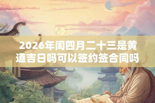 2026年闰四月二十三是黄道吉日吗可以签约签合同吗？