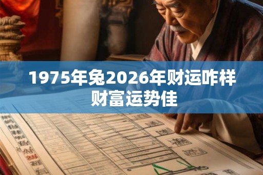1975年兔2026年财运咋样 财富运势佳