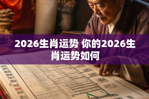 2026生肖运势 你的2026生肖运势如何