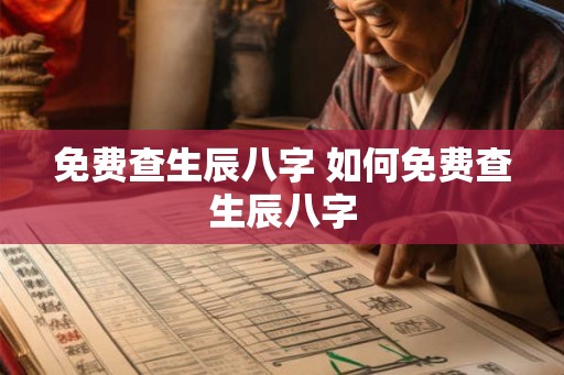 免费查生辰八字 如何免费查生辰八字