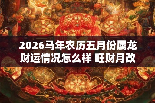 2026马年农历五月份属龙财运情况怎么样 旺财月改善生活