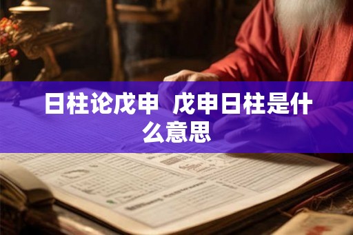 日柱论戊申  戊申日柱是什么意思