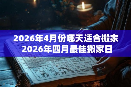 2026年4月份哪天适合搬家 2026年四月最佳搬家日 2026年4月份哪天适合搬家 2026年四月最佳搬家日