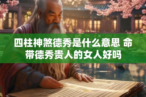 四柱神煞德秀是什么意思 命带德秀贵人的女人好吗