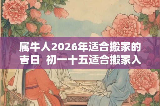 属牛人2026年适合搬家的吉日  初一十五适合搬家入宅不