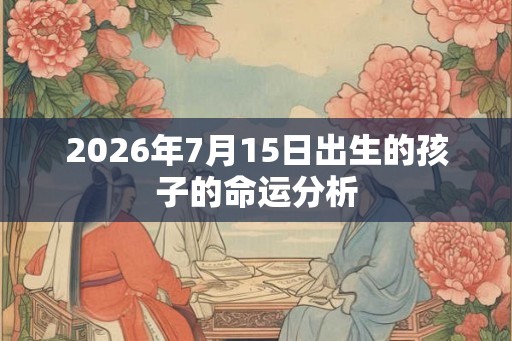 2026年7月15日出生的孩子的命运分析