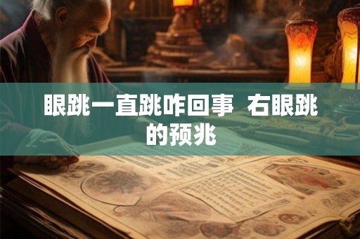 眼跳一直跳咋回事  右眼跳的预兆
