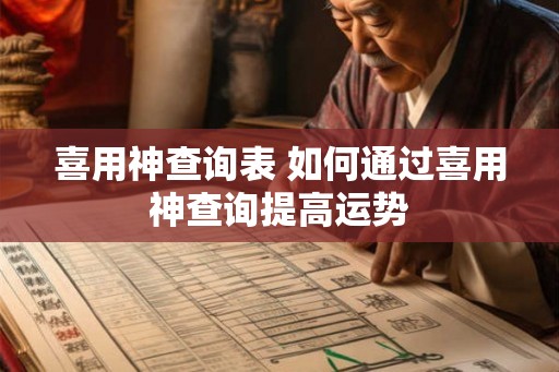 喜用神查询表 如何通过喜用神查询提高运势