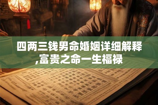 四两三钱男命婚姻详细解释,富贵之命一生福禄
