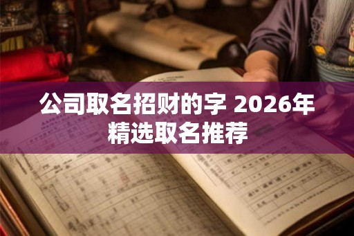 公司取名招财的字 2026年精选取名推荐
