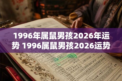 1996年属鼠男孩2026年运势 1996属鼠男孩2026运势如何