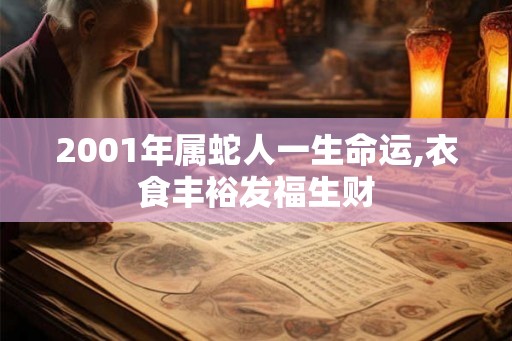 2001年属蛇人一生命运,衣食丰裕发福生财