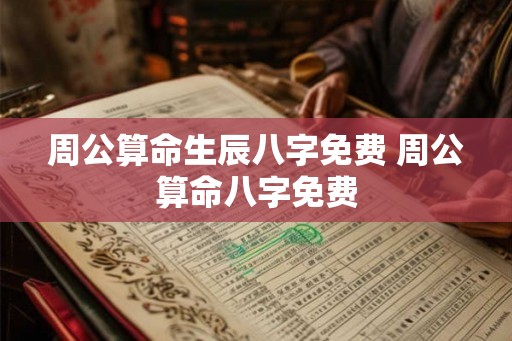周公算命生辰八字免费 周公算命八字免费