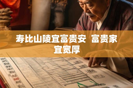寿比山陵宜富贵安  富贵家宜宽厚