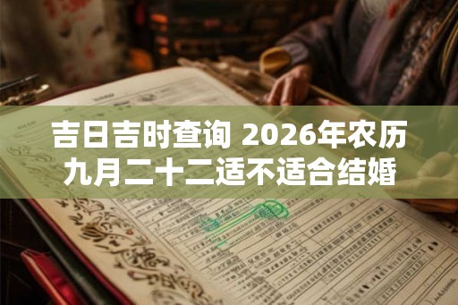 吉日吉时查询 2026年农历九月二十二适不适合结婚 吉日吉时查询 2026年农历九月二十二适不适合结婚